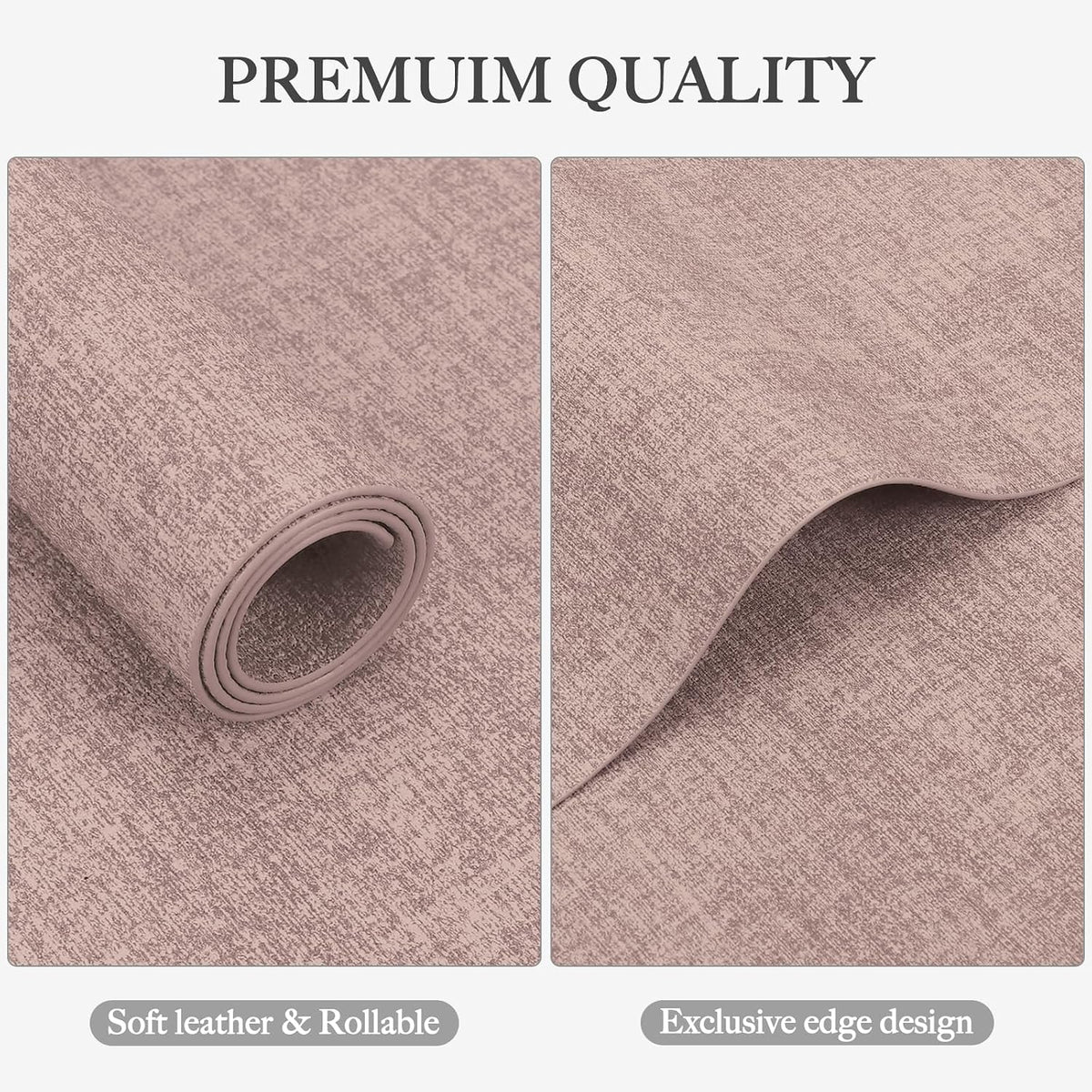 Faux Leather Heat Resistant Placemats Set of 4 – Waterproof Oilproof Wipeable Dining PU Vinyl Place Mat Easy Clean Table Mats for Kitchen/Dining/Party/Holiday, Pink