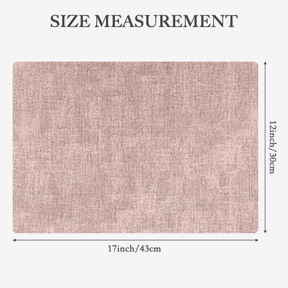 Faux Leather Heat Resistant Placemats Set of 4 – Waterproof Oilproof Wipeable Dining PU Vinyl Place Mat Easy Clean Table Mats for Kitchen/Dining/Party/Holiday, Pink