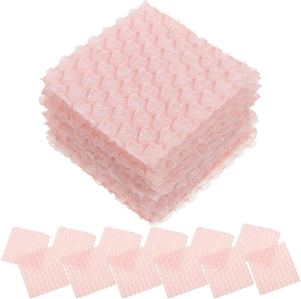 50pcs Pink Heart-shaped Air Packaging Bags Inflatable Plastic Bubble Cushions for Efficient Protection and Void Fill Shipping Material Box Void Filler for Fragile Items and Parcels