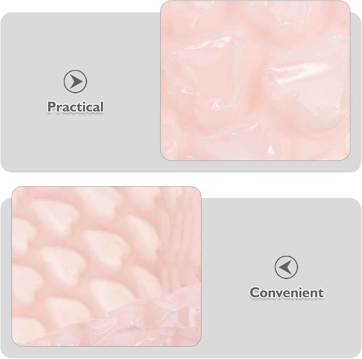 50pcs Pink Heart-shaped Air Packaging Bags Inflatable Plastic Bubble Cushions for Efficient Protection and Void Fill Shipping Material Box Void Filler for Fragile Items and Parcels
