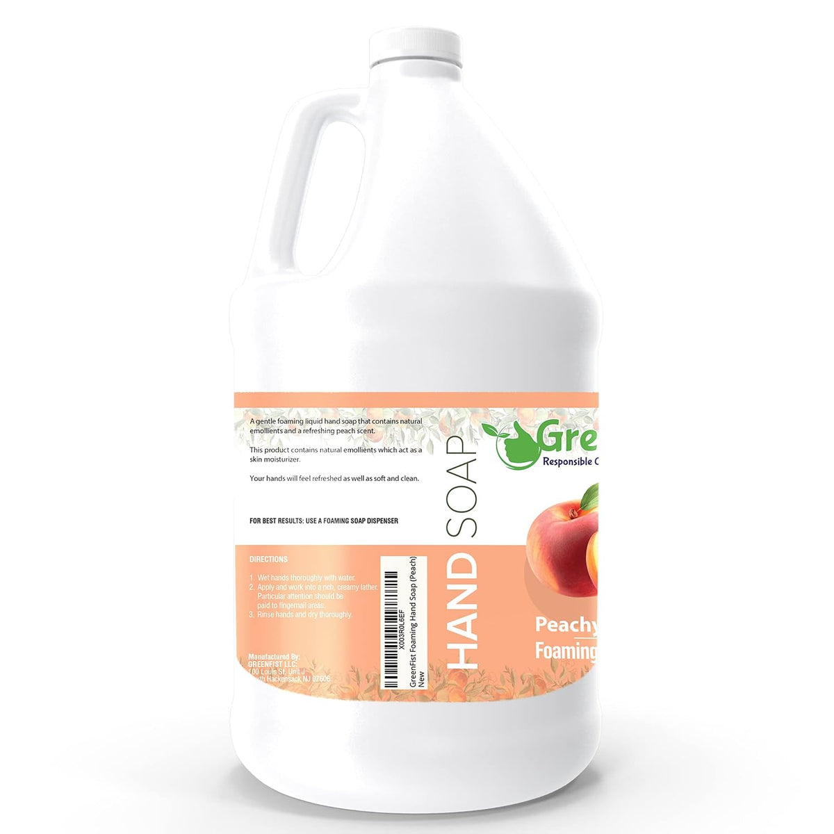 Foaming Hand Soap Refills Peach Scent Jug Foam Refill Made in USA, 128 ounce (1 Gallon)