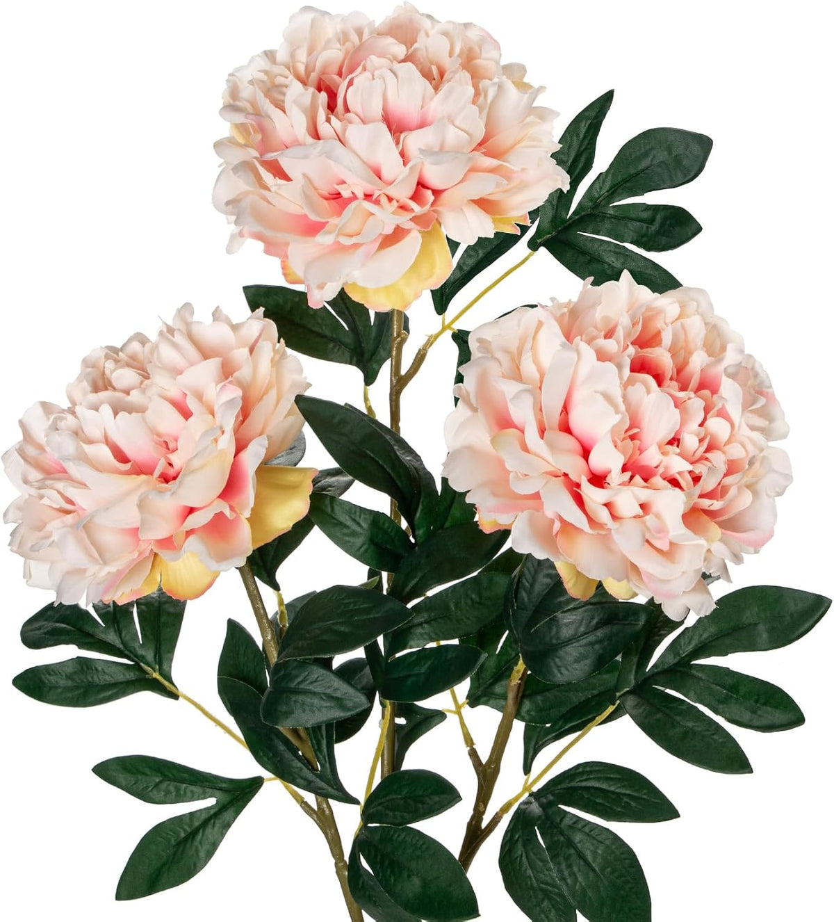3PCS Fake Peonies Flowers 30'' Long Stem Silk Flowers Real Touch Artificial Flowers Shabby Chic Decoration for Home Office Vase Centerpiece Wedding Party(Light Pink)