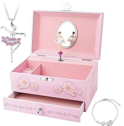Kids Musical Jewelry Box for Girls Pink