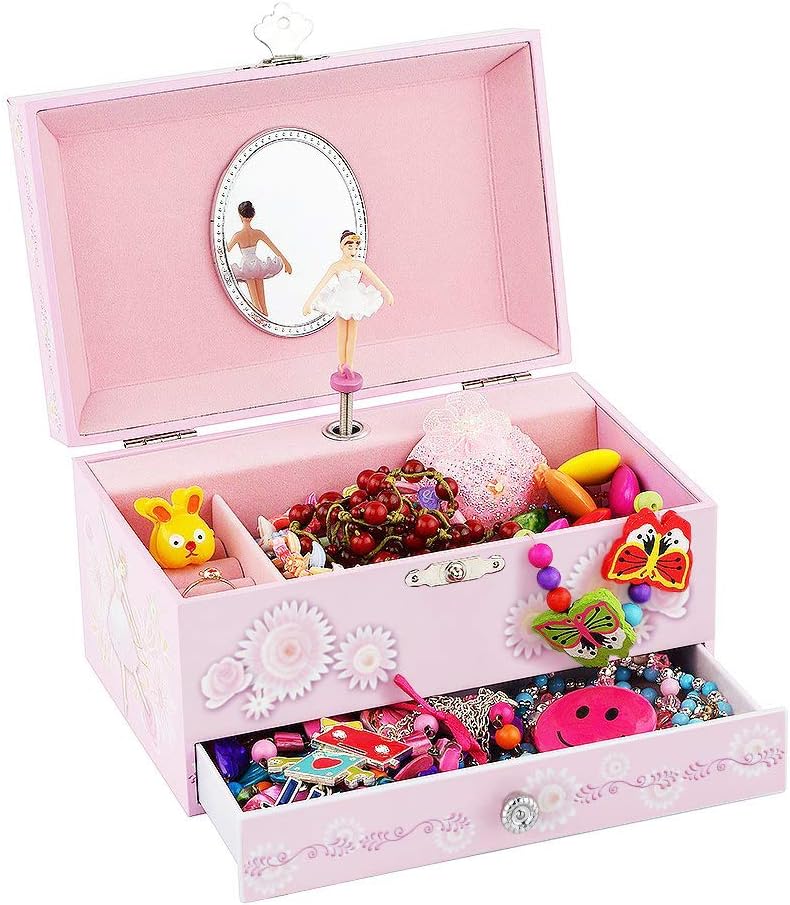 Kids Musical Jewelry Box for Girls Pink