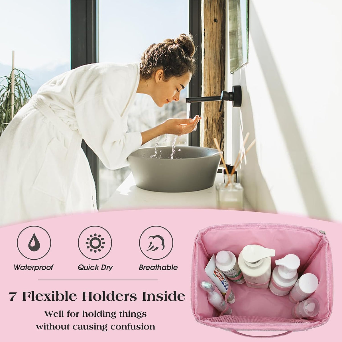 Mesh Shower Caddy Portable Dorm Room Essentials, Toiletry Tote Bag