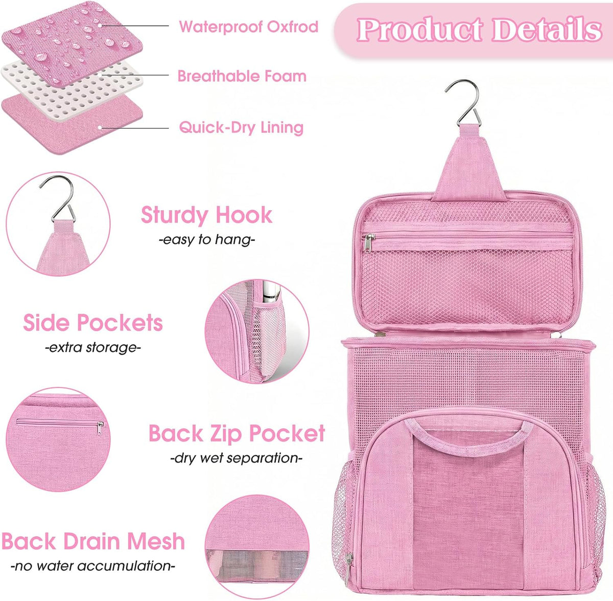 Mesh Shower Caddy Portable Dorm Room Essentials, Toiletry Tote Bag
