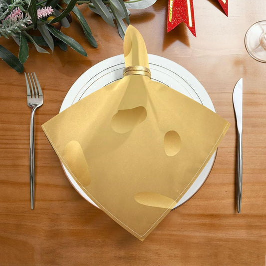 Shiny Gold Texture 20x20 Inch Cloth Napkins Set of 6, Satin Peach Skin Polyester Dinner Napkins, Washable Reusable Table Napkins with Hemmed Edges for Wedding Party Restaurant Everyday Use