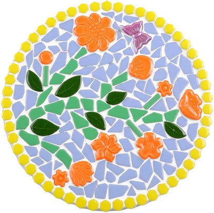 1.1LB Mixed Ceramic Mosaic Tiles, Floral Mushroom Berry Pieces, Mosaic Pieces for DIY Crafts, Flower Pots, Home Decor, 0.5-1.6 inch, 0.23 inch Thick (Pink)