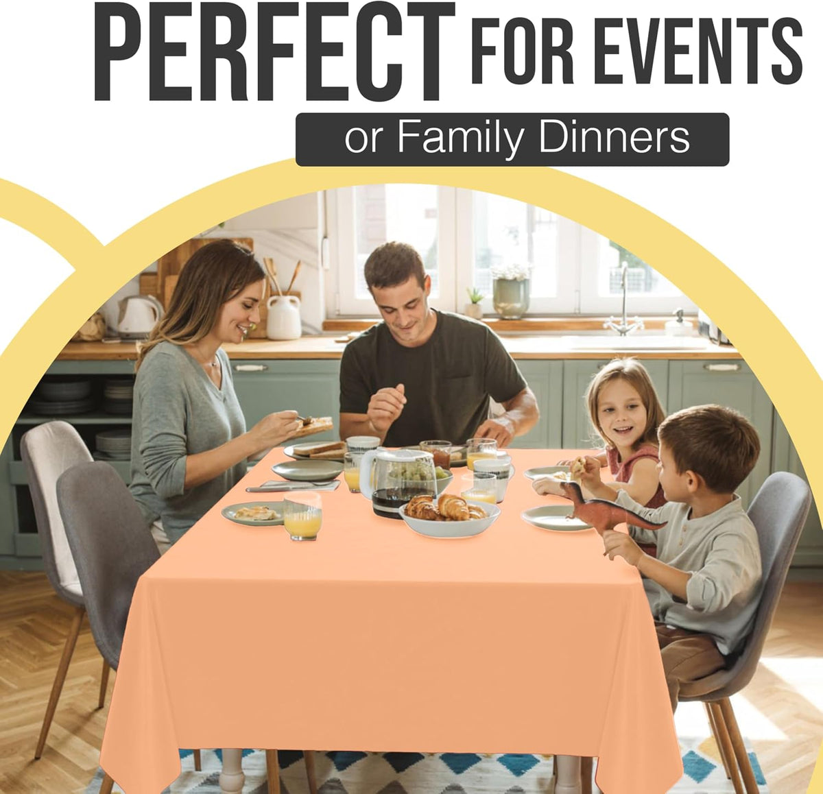 66% Thicker Premium Plastic Table Cloth Rectangle Table Cover 0.5 Mil 12 Pack Peach Table Cloth 54 Inch x 108 Inch Disposable Tablecloth Won't Tear Easily Like Cheap Thin Brands