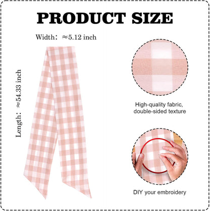 Peach Gingham Wreath Sash for Front Door, Spring Easter Baby Shower Buffalo Check Plaid Ribbon Bow, 5.12" x 54" Farmhouse Wedding Home Decor
