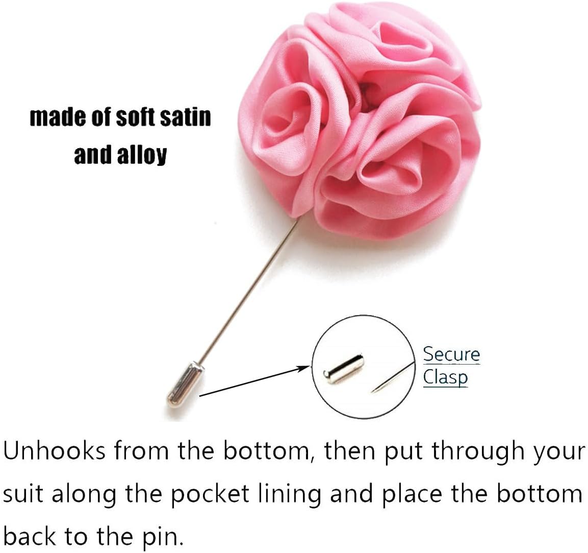 Men's Rose Floral Lapel Stick Boutonniere