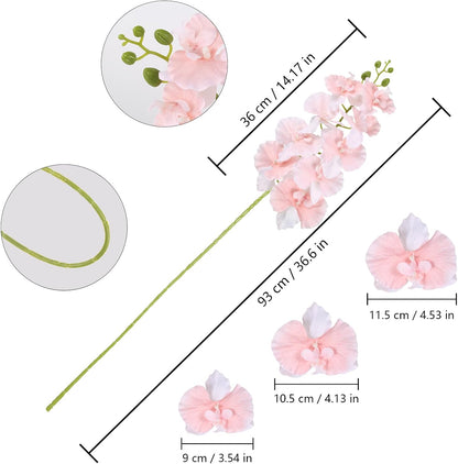 Orchids Artificial Flowers,6PCS Light Pink Tall Fake Flowers 36" Artificial Phalaenopsis Long Stems Silk Orchids for Wedding Party Office Home Décor (Light Pink)