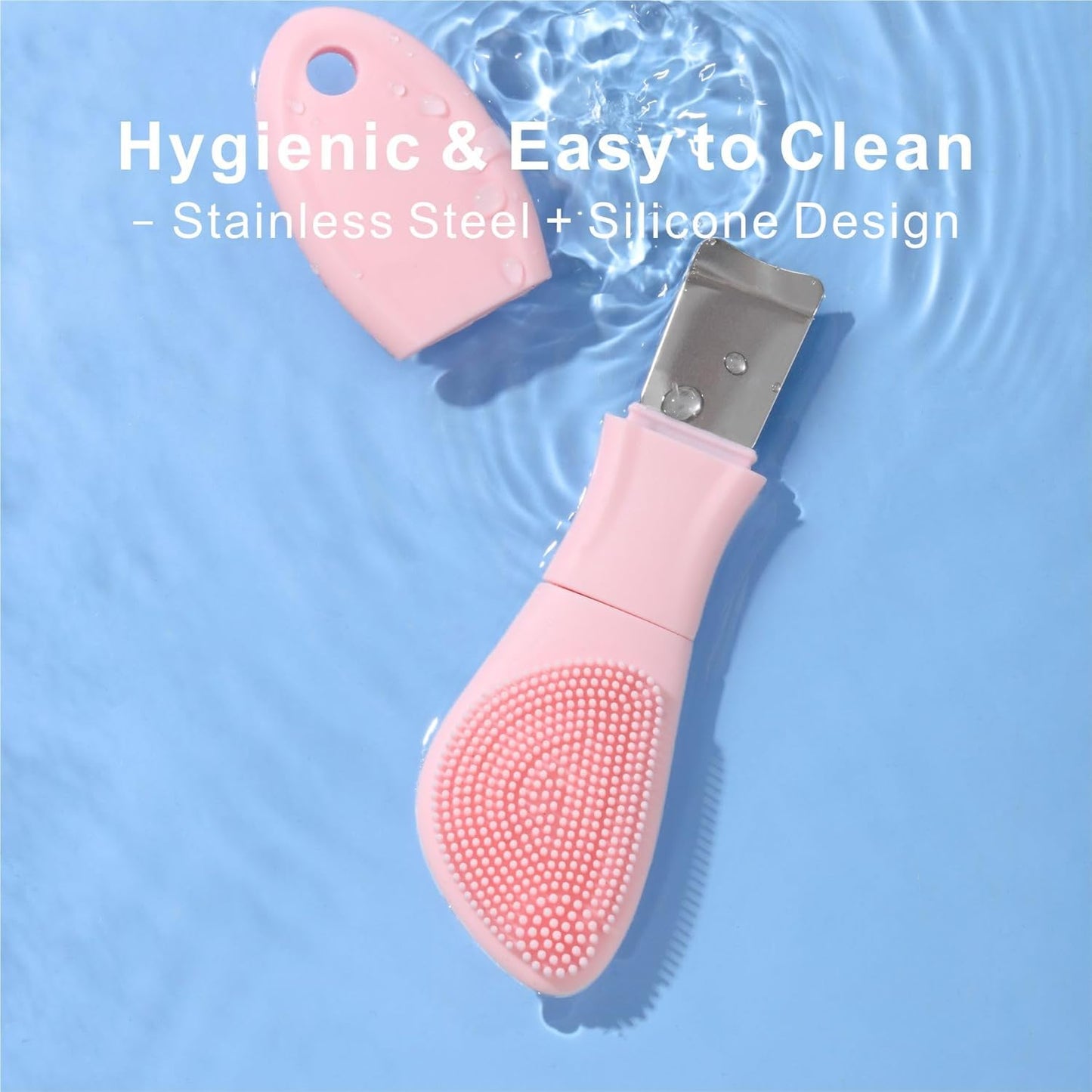 Blackhead Remover & Silicone Face Scrubber,Face Spatula,Facial Cleansing Brush, Pore Brush, Face Scrubber Exfoliator for Facial Deep Cleansing (Pink)