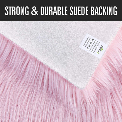 Noahas Luxury Fluffy Rugs Bedroom Furry Carpet Bedside Faux Fur Sheepskin Area Rugs Children Play Princess Room Decor Rug, 3 x 5 Feet