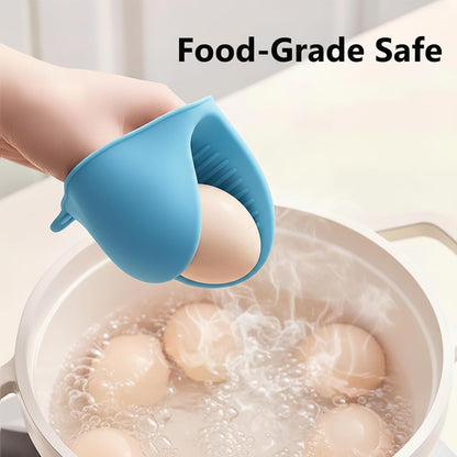 1 Pair Pink,Mini Silicone Oven Gloves, Mini Finger Protector Pot Holder for Kitchen,Cooking,Baking,BBQHeat Resistant Gloves，can be Washed in the Dishwasher