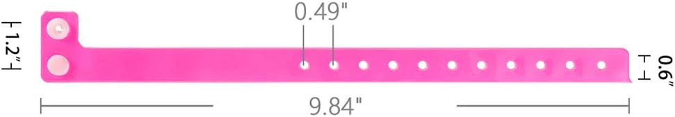 Plastic Wristbands Neon Pink 500 Pack, Viny Wristbands for Events