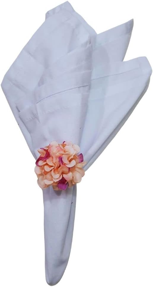 Set of 4 Light Pink Chrysanthemum Charm Napkin Rings | Perfect for Weddings, Banquets, Birthdays, Mother's Day and Easter