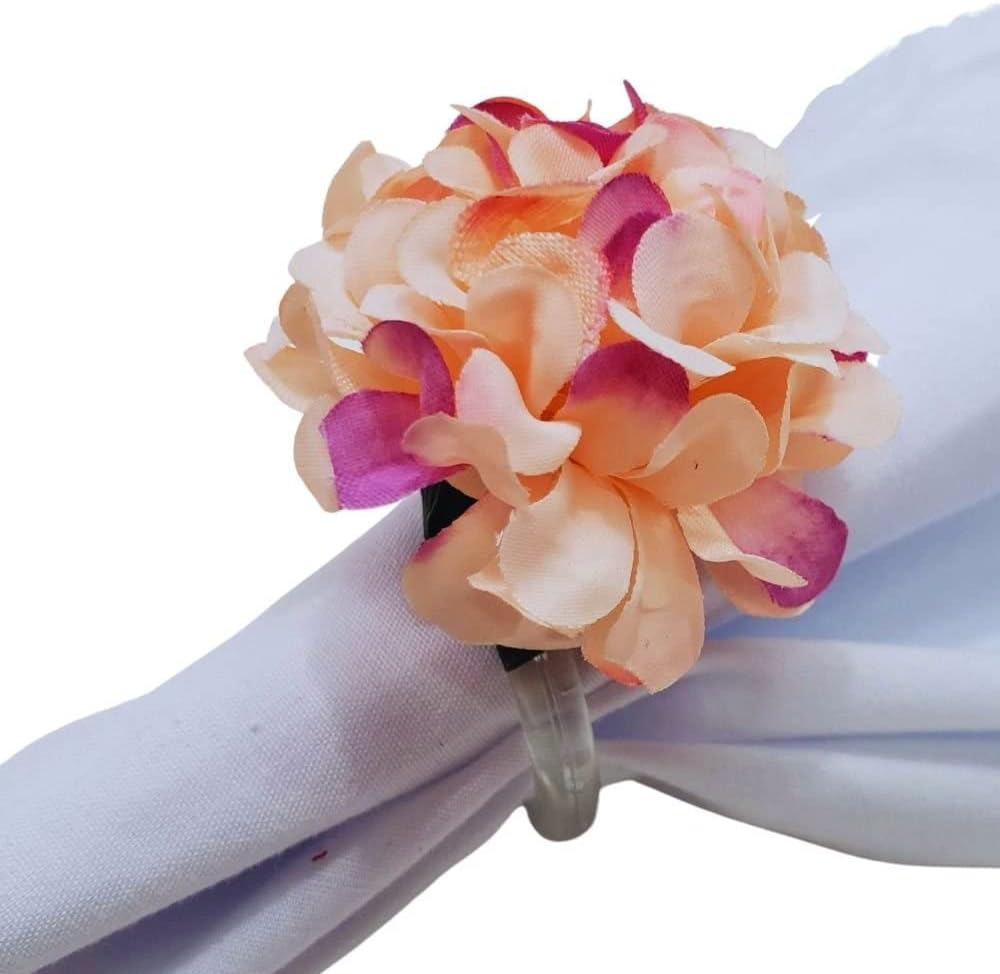 Set of 4 Light Pink Chrysanthemum Charm Napkin Rings | Perfect for Weddings, Banquets, Birthdays, Mother's Day and Easter
