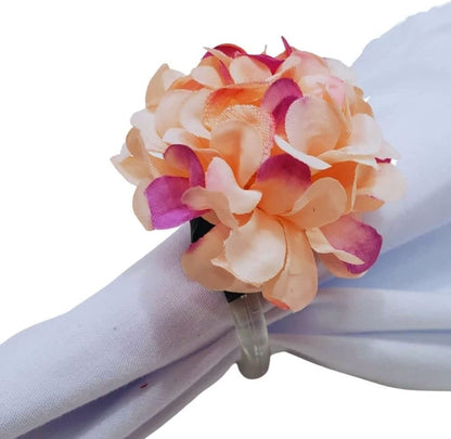 Set of 4 Light Pink Chrysanthemum Charm Napkin Rings | Perfect for Weddings, Banquets, Birthdays, Mother's Day and Easter