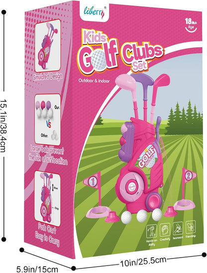Toddler Golf Clubs Set Toy for 1 2 3 4 Years Old Girls Boys, Pink