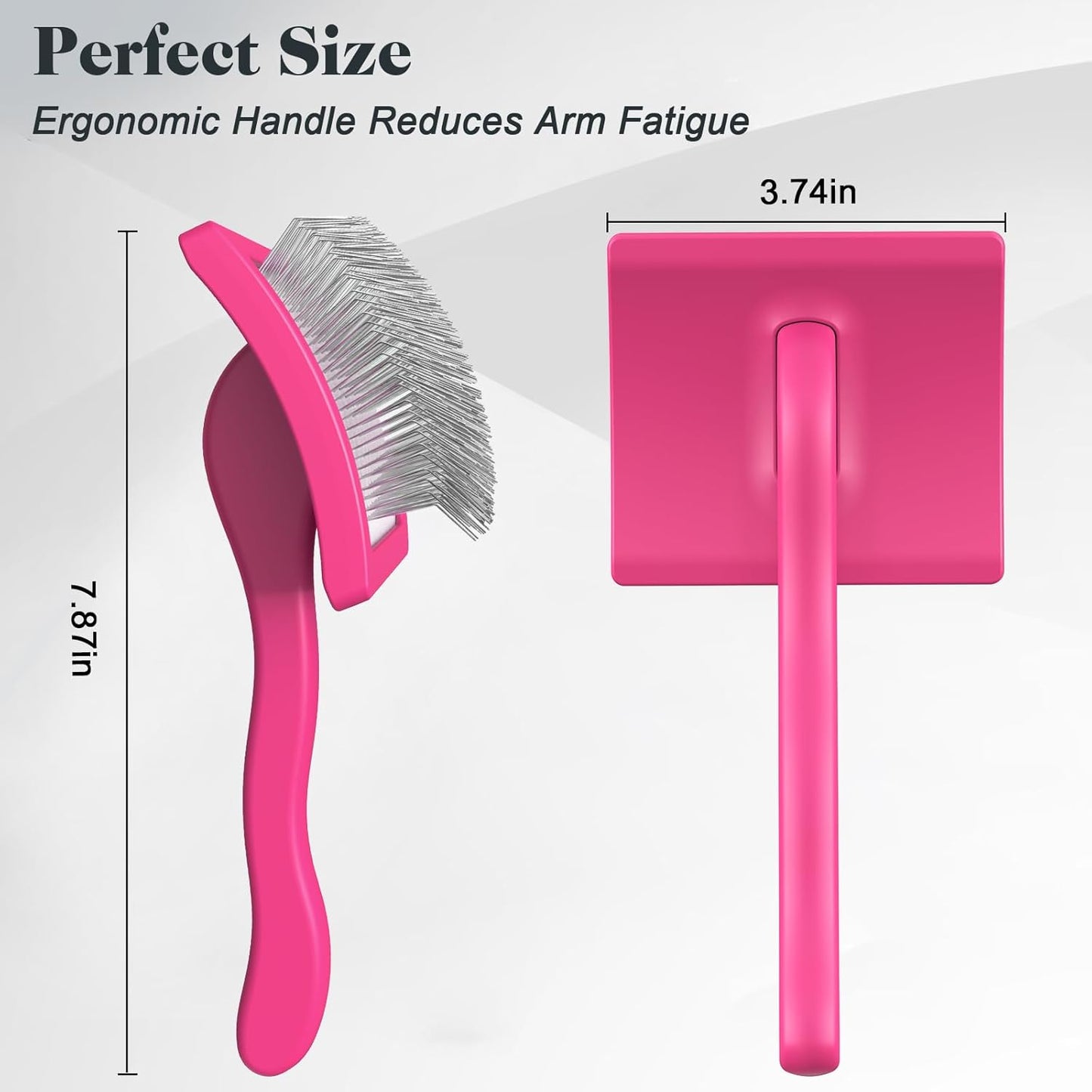 2PCS Slicker Brush for Dogs & Pet Comb,Professional Dog Grooming Brush (Goldendoodles,Poodles,Labradoodles) with Extra Long Pins to Effectively Remove Tangles, Knots and Mats (Pink, Large)