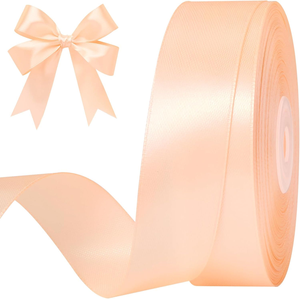 Peach Satin Ribbon, 1 Inch, 50 Yards