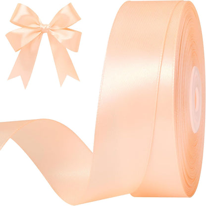 Peach Satin Ribbon, 1 Inch, 50 Yards