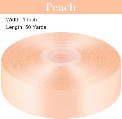 Peach Satin Ribbon, 1 Inch, 50 Yards
