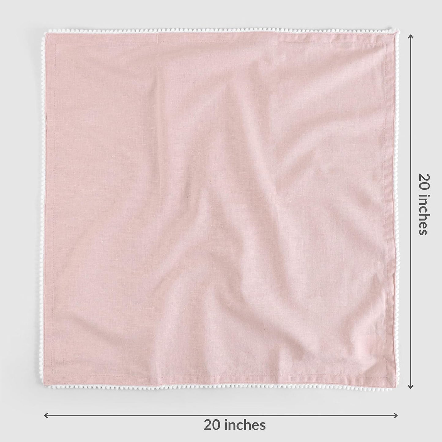 Fingercraft Dinner Cloth Napkins Cotton 6 Pack Premium Quality Mitered Corners with Elegant Lace for Every Day Use Napkins Cloth are Pre Shrunk and Good Absorbency with Lace Pink