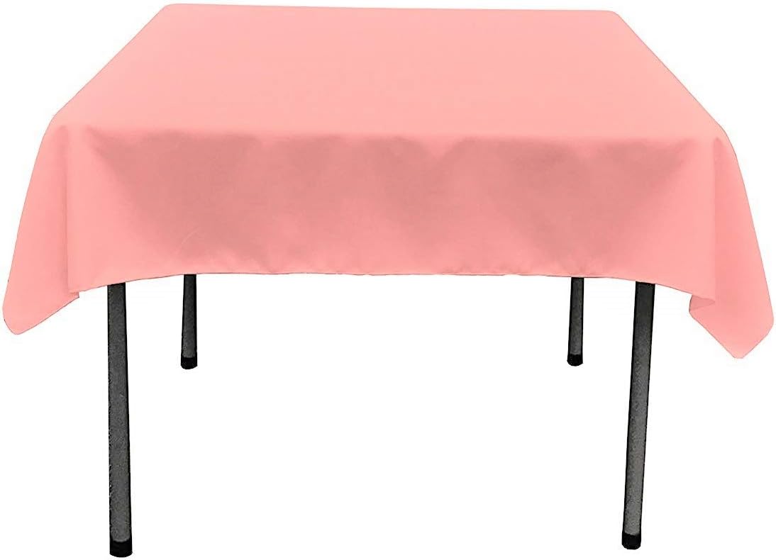 LinenTablecloth 85-Inch Square Polyester Tablecloth Peach