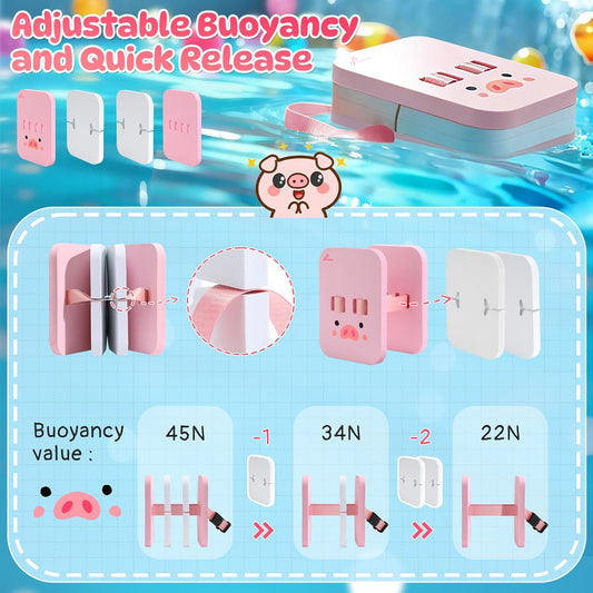 Back Board for Kids: Swimming Training Belt Swim Trainer with Adjustable Belt & Layers Thicken Foam Training Board for Children Swimming Beginners