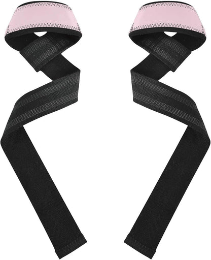 Coral Pink Neoprene Padded Lifting Strap, 26.9" Length, 1.5" Width, Grip Straps for Weight Lifting