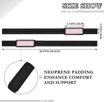 Coral Pink Neoprene Padded Lifting Strap, 26.9" Length, 1.5" Width, Grip Straps for Weight Lifting