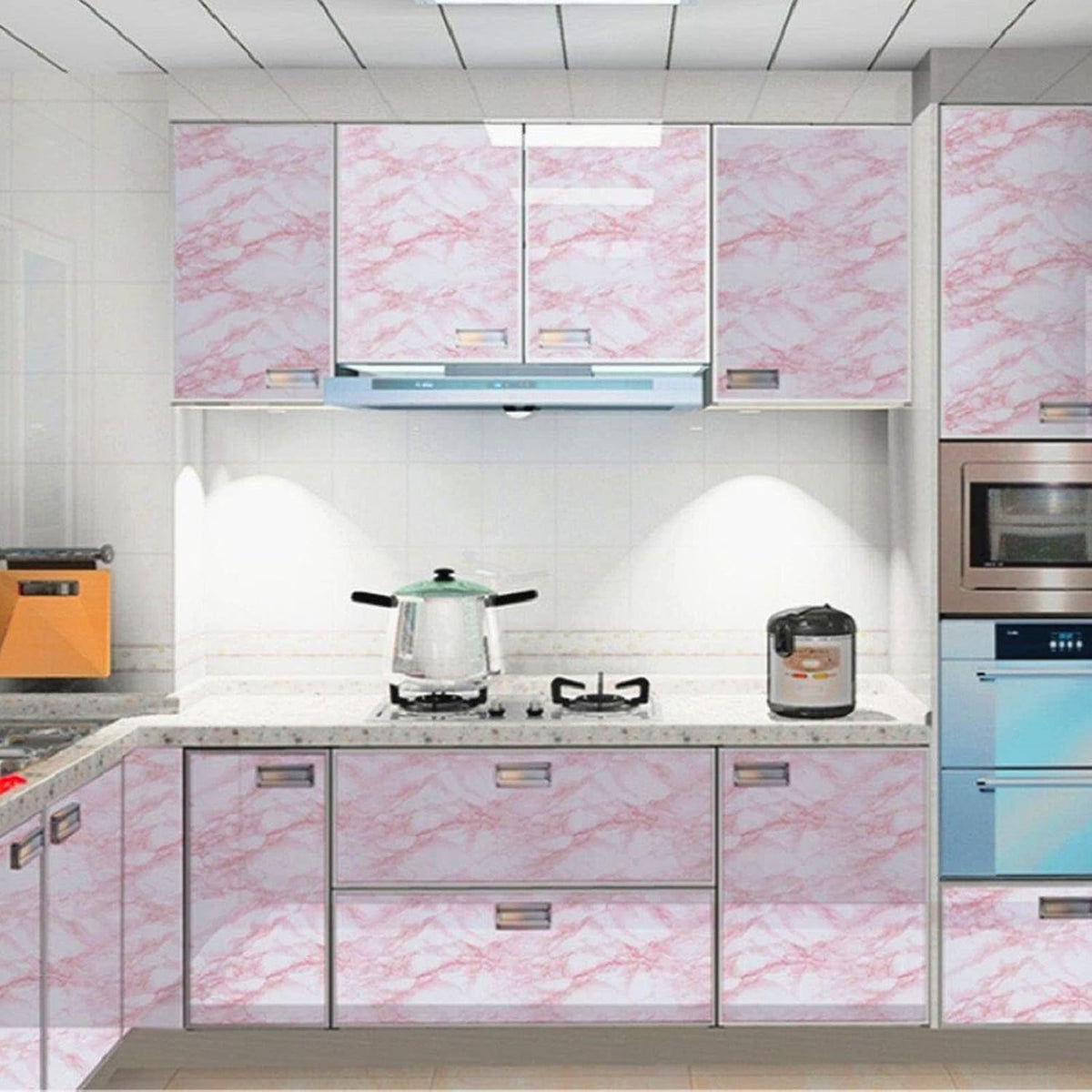 Marble Contact Paper Pink Peel and Stick Wallpaper for Kitchen Countertop