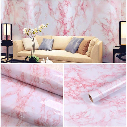 Marble Contact Paper Pink Peel and Stick Wallpaper for Kitchen Countertop