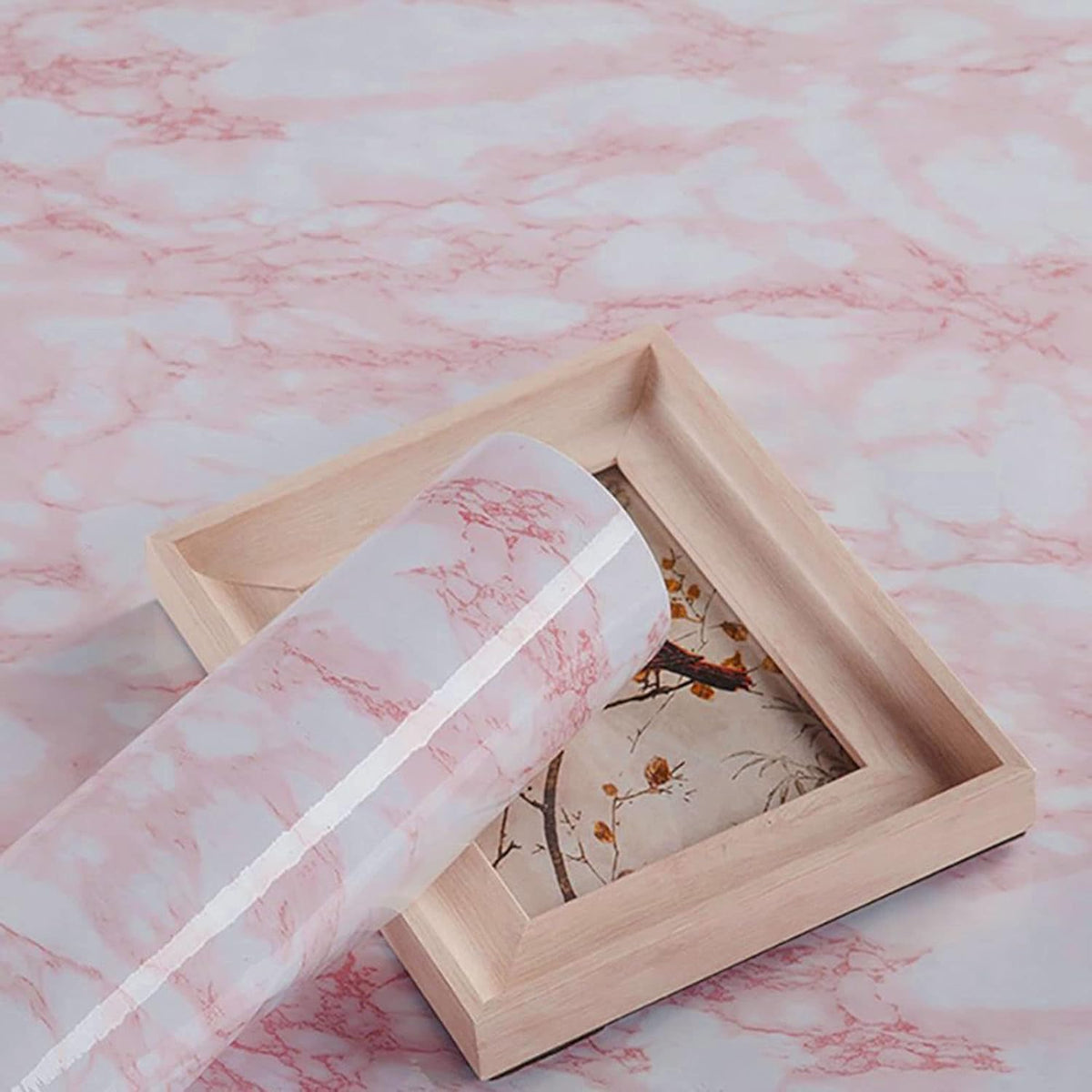 Marble Contact Paper Pink Peel and Stick Wallpaper for Kitchen Countertop