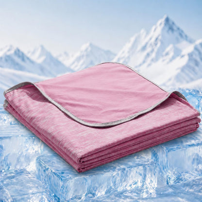 Cooling Blanket for Hot Sleepers - Lightweight Breathable Cool Cold Blanket - Keep Cool for Night Sweats, Soft Thin Ice Throw Blankets for Bed Couch Sofa, (Pink, 50"x70")