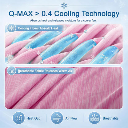 Cooling Blanket for Hot Sleepers - Lightweight Breathable Cool Cold Blanket - Keep Cool for Night Sweats, Soft Thin Ice Throw Blankets for Bed Couch Sofa, (Pink, 50"x70")