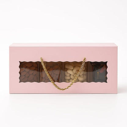 mudrit Hamper Gift Boxes with Handle 10 pack, Premium Packaging for Birthday, Party Favors, Weddings, Festive Gifting, Size - 13.5 x 6 x 3.25 inches (Pink)