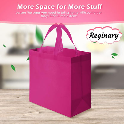 100 PCS Non Woven Tote Bags Bulk,Rose Pink