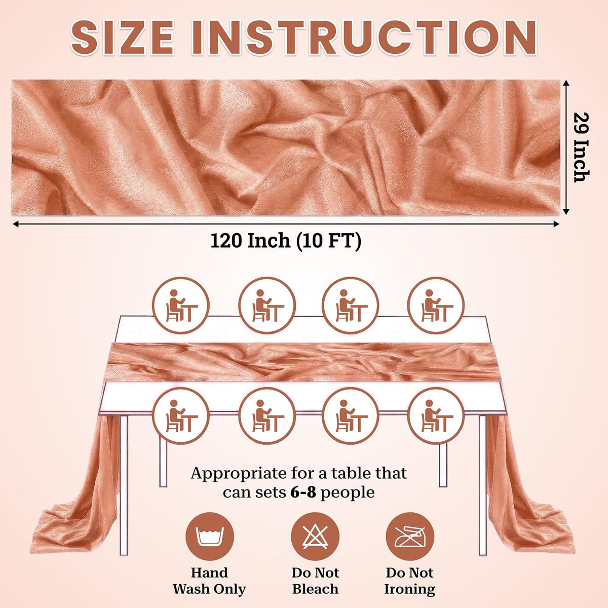 ® Pack of 10, 10ft Chiffon Table Runner 29 x 120 Inches, Sheer Wedding Runner Romantic Rustic Table Runner for Wedding Decoration, Birthday Party, Bridal Shower, Party Arch Décor - Coral Peach