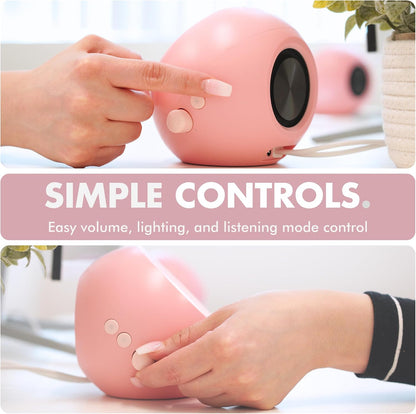 Pink Computer Speakers for Desktop PC with RGB Lighting, Bluetooth, USB, and AUX - Triple Mode Connection, Dual 2.25" Drivers for Work and Play, Bluetooth Desktop Speakers for PC - Pink