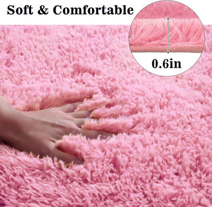 Pink Bathroom Rugs Sets 3Piece Bath Mat Solid Bath Rug Floor Mats Washable Shower Rug with U-Shaped Contour Rug Toilet Lid Cover