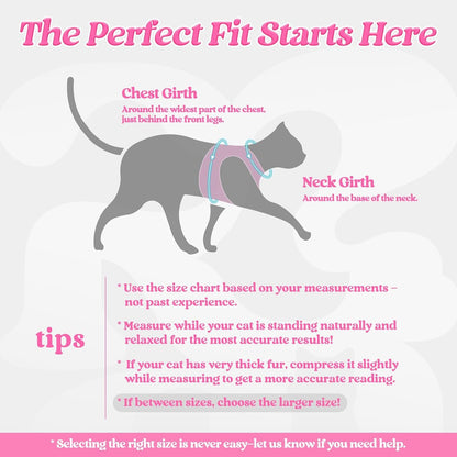 Cat Harness and Leash Set, Step-in Soft Vest, Pink