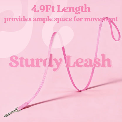 Cat Harness and Leash Set, Step-in Soft Vest, Pink