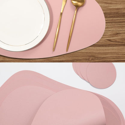 Faux Leather Placemats Set of 8 Heat-Resistant Scratch-Resistant Waterproof