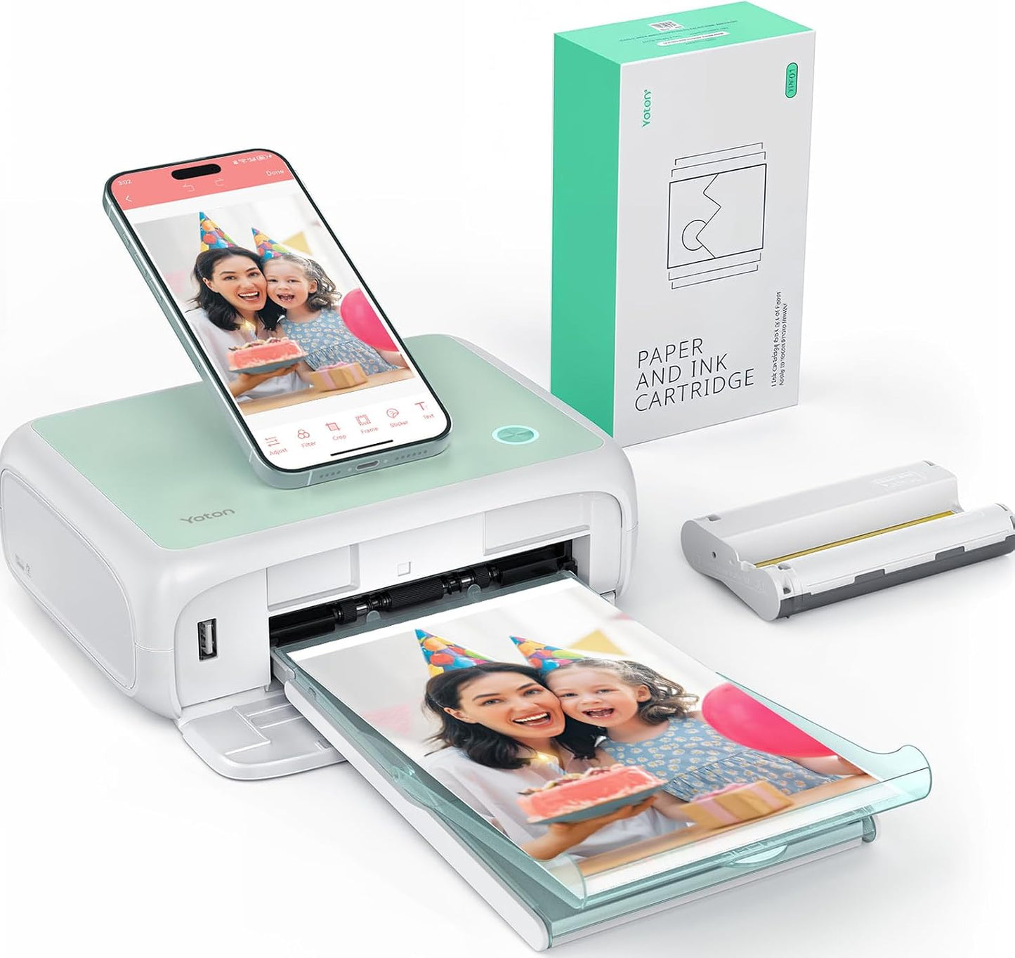 Photo Printer 4x6, Picture Printer with 54 Sheets & 1 Ink Ribbon, Support AR Video Printing, Wi-Fi Connection, Portable Photo Printer for iPhone/Android/Laptop