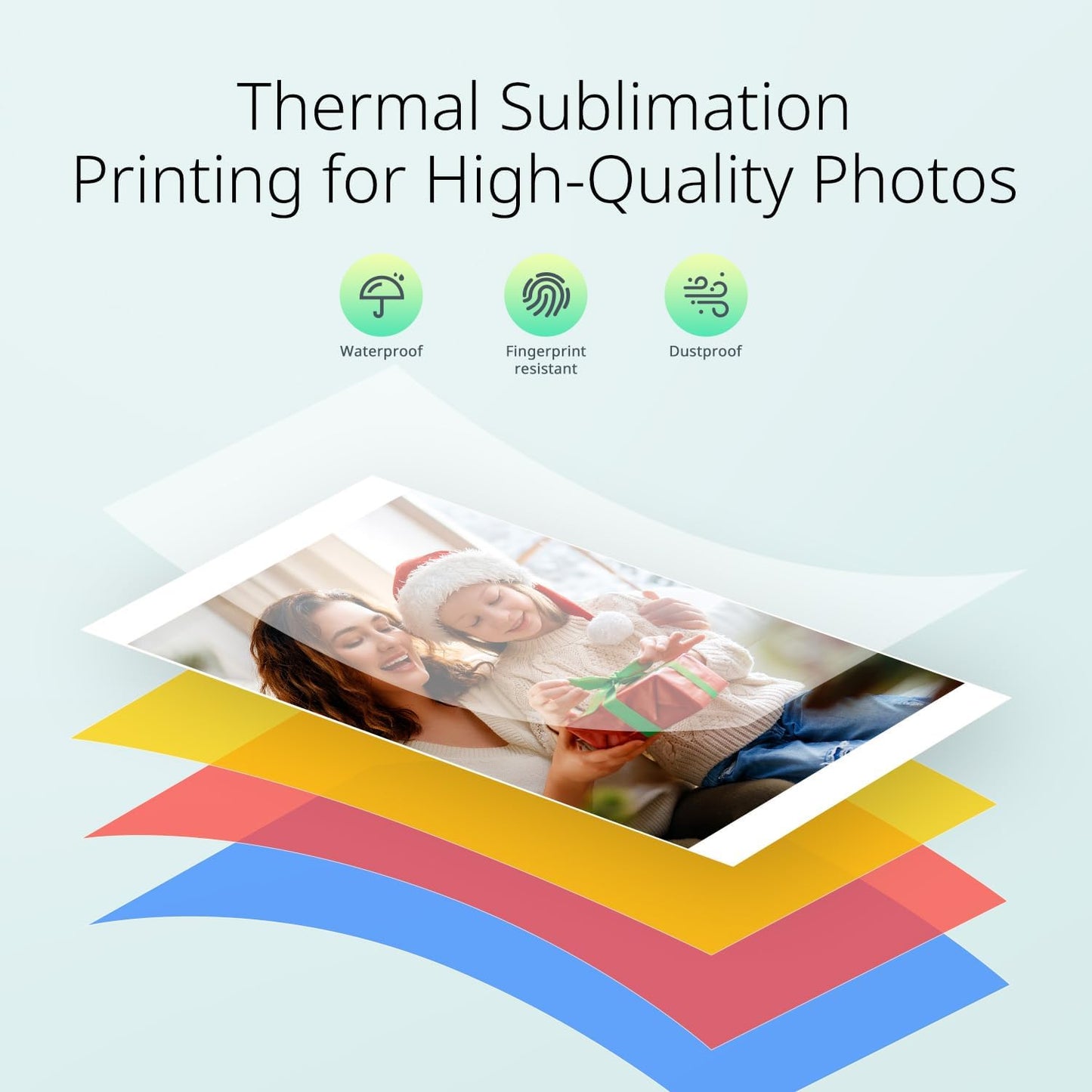 Photo Printer 4x6, Picture Printer with 54 Sheets & 1 Ink Ribbon, Support AR Video Printing, Wi-Fi Connection, Portable Photo Printer for iPhone/Android/Laptop