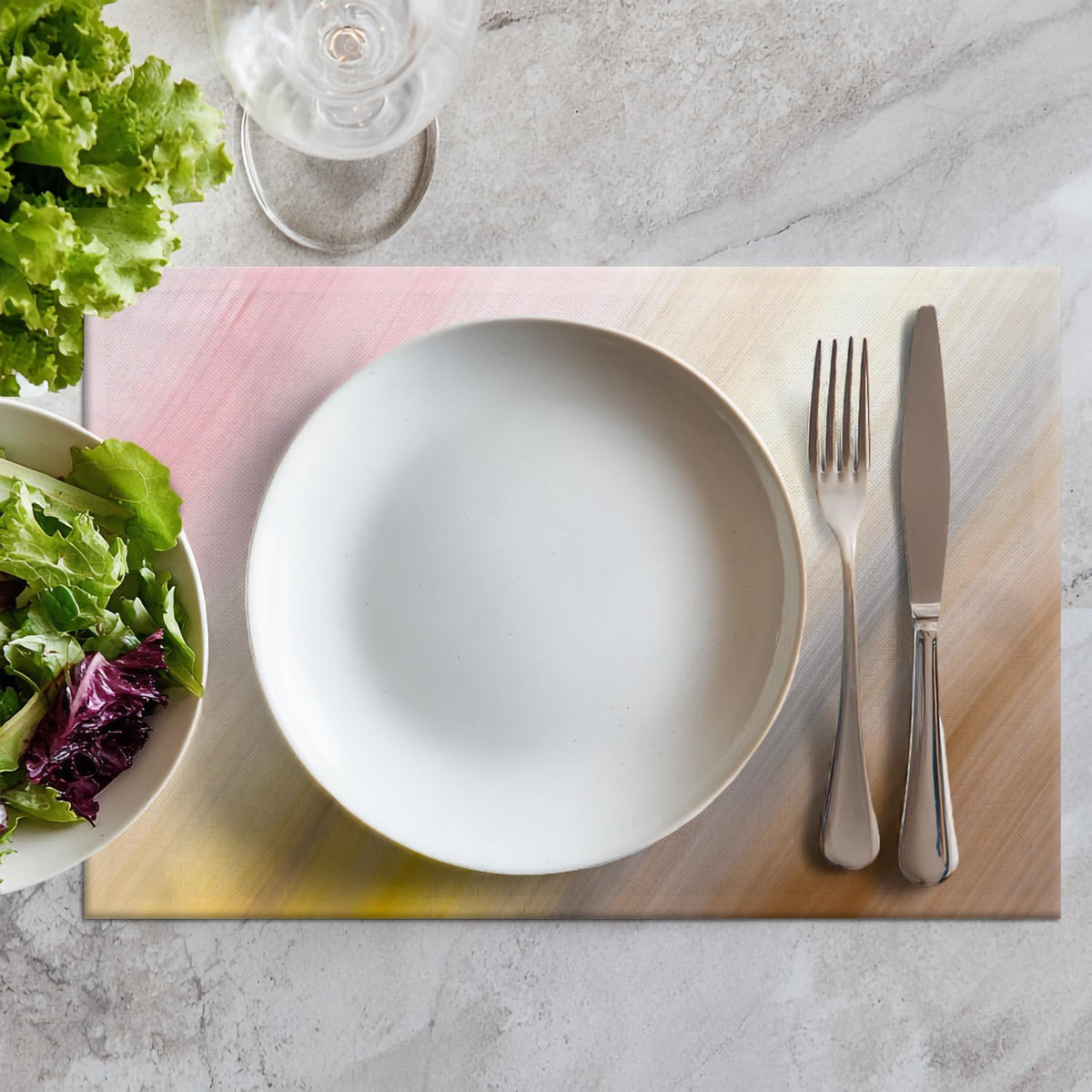 Rose Beige Decorative Placemats, Textured Stripes Lines Light Coral Pink Modern Woven Burlap Modern Placemats for Dining Table Kitchen Farmhouse Wedding Decor Indoor Set of 4