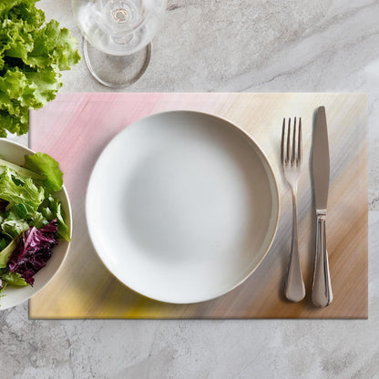 Rose Beige Decorative Placemats, Textured Stripes Lines Light Coral Pink Modern Woven Burlap Modern Placemats for Dining Table Kitchen Farmhouse Wedding Decor Indoor Set of 4